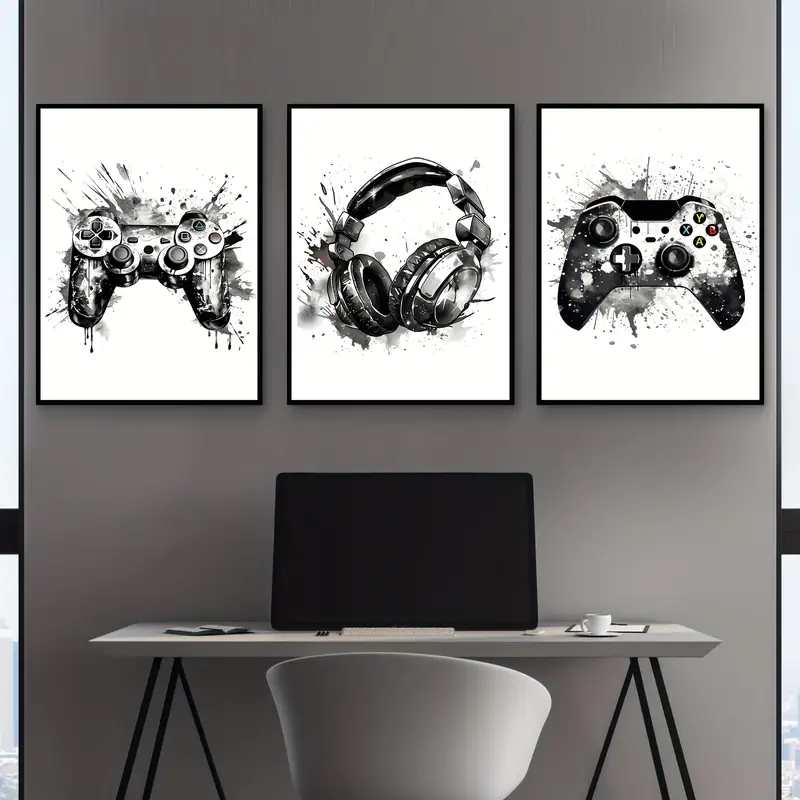 Gaming Accessories For Bedroom - Lot de 3 tableaux sur toile